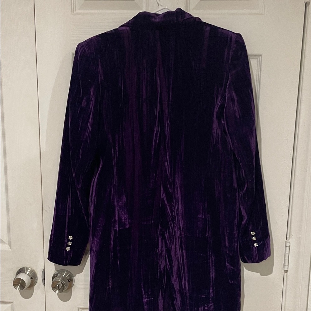 Zara Deep Purple Velvet Blazer - Picture 5 of 7